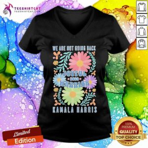 Awesome Joyful Warrior Kamala Harris Walz 2024 We're Not Going Back V-neck