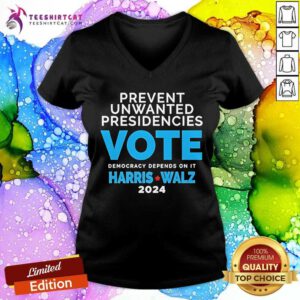 Awesome Prevent Unwanted Presidencies Vote Harris Walz 2024 V-neck
