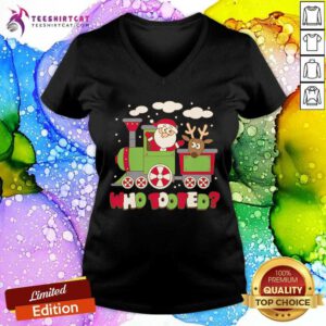 Awesome Who Tooted Christmas Train Christmas V-neck