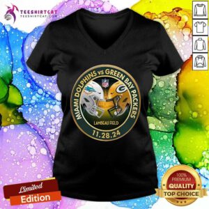 Hot Green Bay Packers Vs Dolphins 11 28 24 Match Up Lambeau Field V-neck