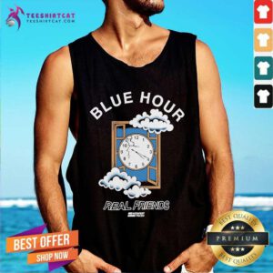 Hot Real Friends Blue Hour Midwest Trash Window Tank-top