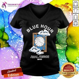 Hot Real Friends Blue Hour Midwest Trash Window V-neck