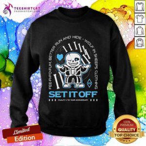Hot Set It Off Duality 10 Year Anniversary Undertale Sans Skeleton Sweatshirt