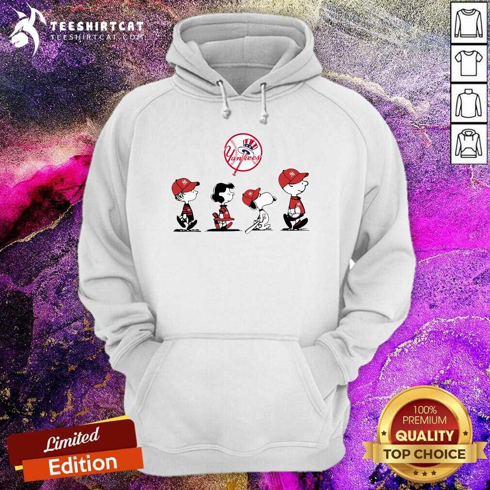 Official The Peanuts Characters Walking New York Yankees Baseball Hoodie