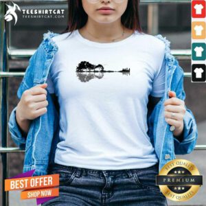 Original Acoustic Guitar Nature Forest Music Bass Guitarist V-neck