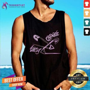 Original Daisy Grenade Heart Safety Pins Boyfriend Fit Girls Tank-top