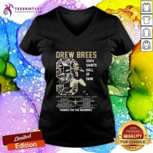 Original Drew Brees 2024 Saints Hall Of Fame Thanks For The Memories V-neck