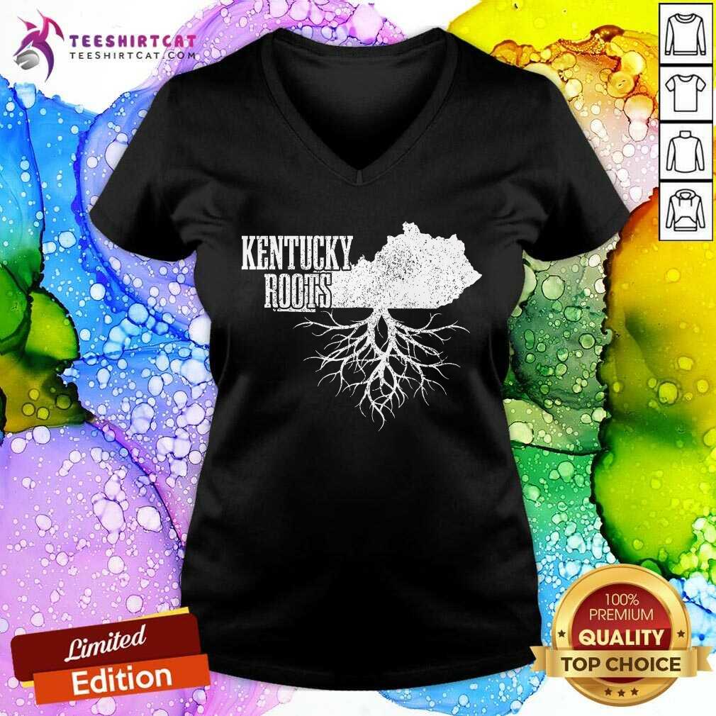 Original Kentucky Roots Vintage USA Patriotic Pride State Map V-neck
