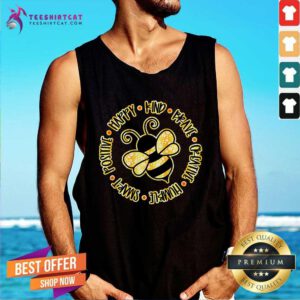 Premium Happy Bee Kind Brave Humble Smart Positive Bumblebee Tank-top