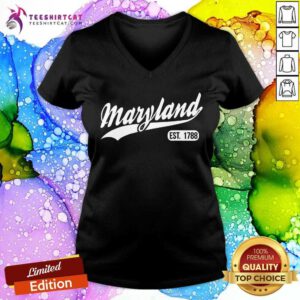 Premium Maryland State Map Maryland Home V-neck