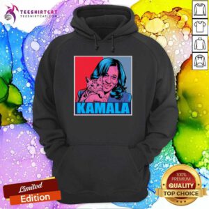Pretty Kamala Harris Cat Pop Art Portrait Hoodie