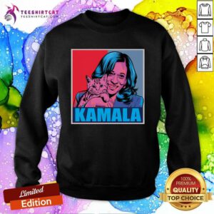 Pretty Kamala Harris Cat Pop Art Portrait Sweatshirt