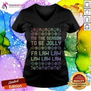 Pretty Rainbow Christmas Lawyer Holiday V-neck