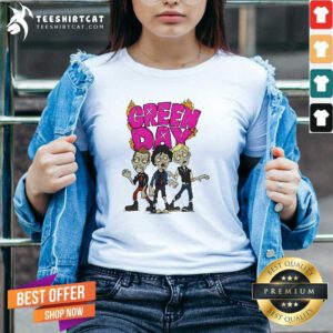 Pretty Walking Green Day Zombie V-neck