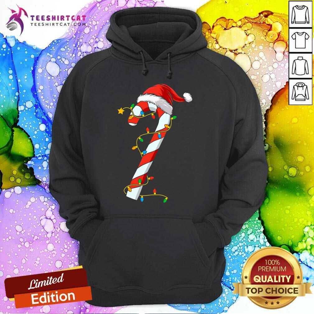 Top Christmas Candy Cane Santa Xmas Hoodie