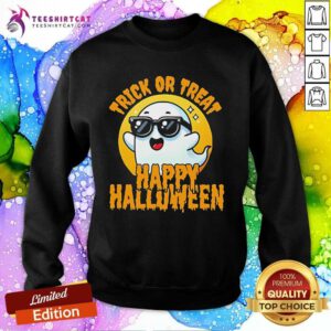 Top Trick Or Treat Halloween Spooky Ghost And Moon Sweatshirt