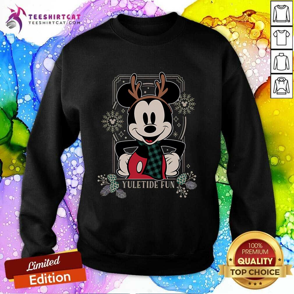 Funny Disney Mickey Mouse Yuletide Fun Sweatshirt