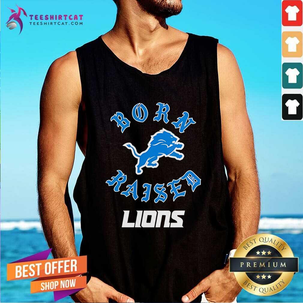 Good Born X Raised Black Detroit Lions Tank-top