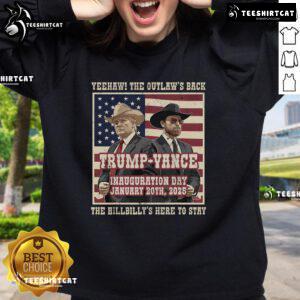 Good We Did It The Outlaw And The Hillbilly sweatshirt featuring Trump and Vance victory design, perfect for supporters.