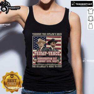 Good We Did It tank top featuring The Outlaw and The Hillbilly design celebrating Trump and Vance victory.