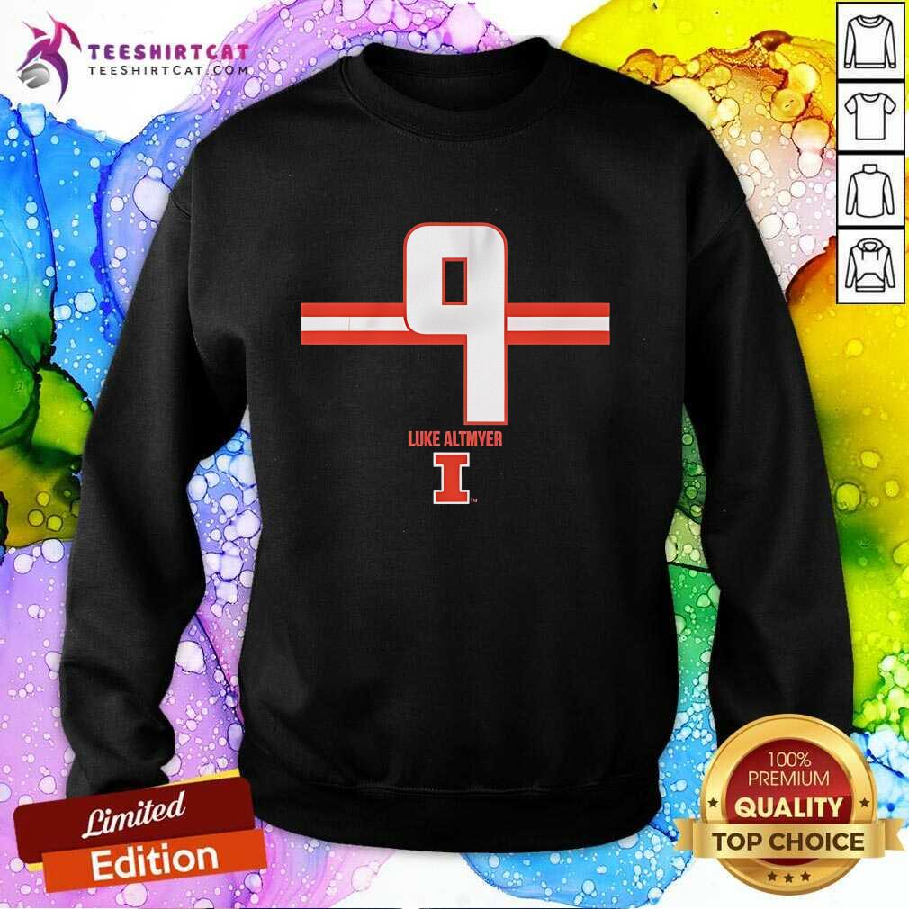 Hot Illinois Football Luke Altmyer Number Stripe Sweatshirt