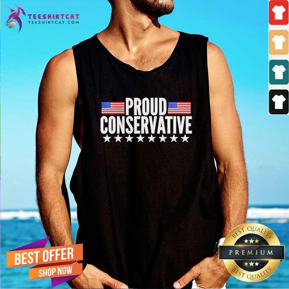 Nice American Proud Conservative America Flag Tank-top