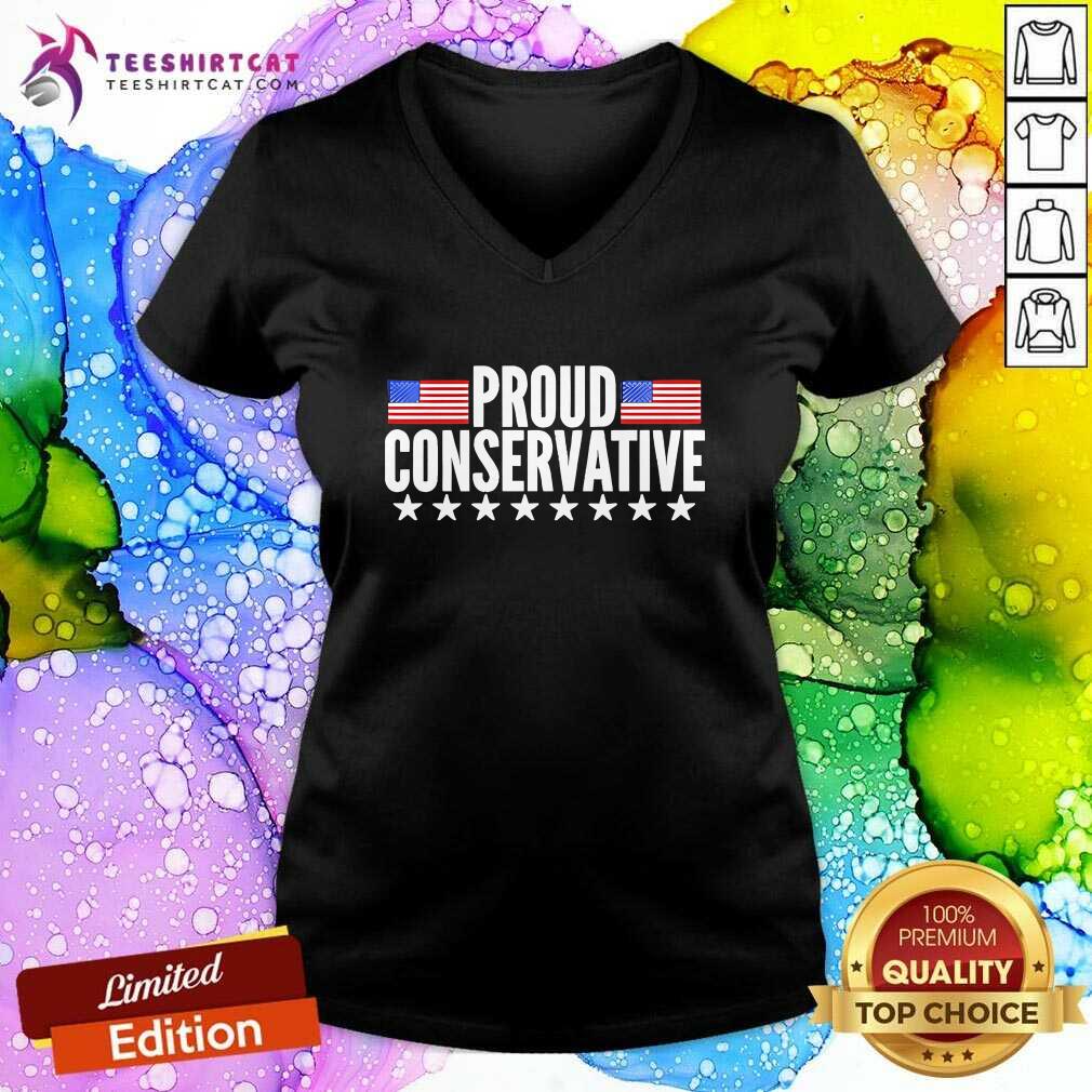 Nice American Proud Conservative America Flag V-neck