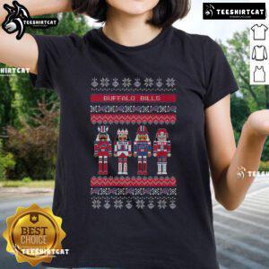 Buffalo Bills holiday nutcracker ladies tee featuring festive design and team colors, perfect for game day celebrations.