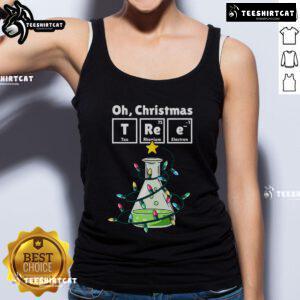 Festive Chemistree tank top featuring a Christmas tree design with science elements, perfect for holiday celebrations.