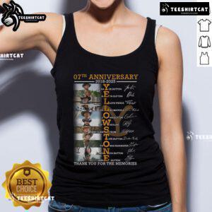 Official 07th Anniversary 2018-2025 Yellowstone signature tank top, celebrating memories with a vibrant design.
