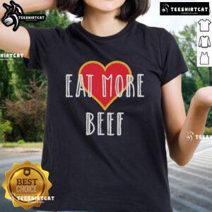 Official Dr. Shawn Baker Eat More Beef Ladies Tee featuring a stylish design promoting beef benefits.