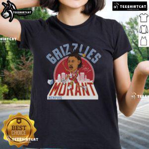 Official Grizzlies Ja Morant signature ladies tee featuring stylish design and vibrant team colors for female fans.