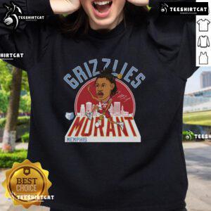 Official Grizzlies Ja Morant signature sweatshirt featuring team colors and logo, perfect for fans and casual wear.