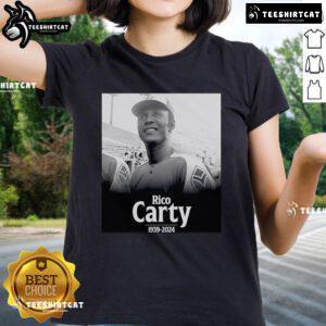 Official Rico Carty Atlanta Braves baseball tee for ladies, celebrating the team's legacy from 1939 to 2024.