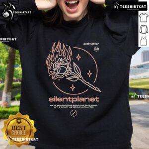 Official Silent Planet Antimatter Sweatshirt in black featuring logo design, perfect for fans and casual wear.
