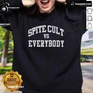 Official Spite Cult Vs Everybody Sweatshirt featuring bold graphics, perfect for casual wear and fan apparel.