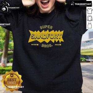 Official Super Sandfort Payton Bros Pryce Sweatshirt in navy blue, featuring logo design and comfortable fit for casual wear.
