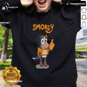 Orange Blooded Tennessee Hound cartoon sweatshirt design featuring a playful hound graphic and vibrant colors.