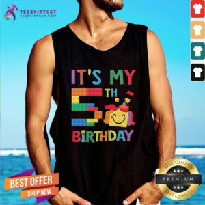 Pretty Master Builder 5th It's My 5th Birthday Brick Blocks Tank-top