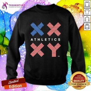 Top Jennifer Sey Xx-Xy Athletics Flag USA Sweatshirt