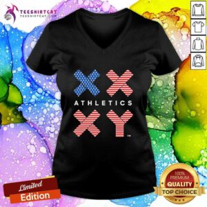 Top Jennifer Sey Xx-Xy Athletics Flag USA V-neck