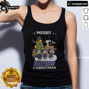 Florida Gators X Snoopy and Friends Merry Christmas 2024 tank top featuring festive designs and vibrant colors.