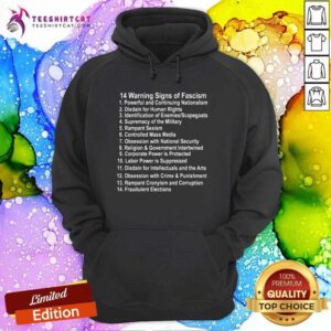 Top Warning Signs Of Fascism Anti Trump Resist Fascist Hoodie