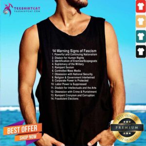 Top Warning Signs Of Fascism Anti Trump Resist Fascist Tank-top