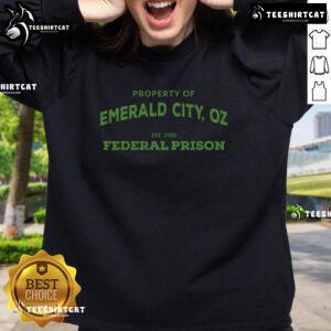 Cozy Top Wizard of Oz Emerald City sweatshirt featuring vibrant colors and iconic design for fans of the classic movie.