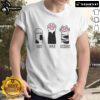 Adorable cat paws playing rock paper scissors on a funny T-shirt design, perfect for animal lovers and game enthusiasts.
