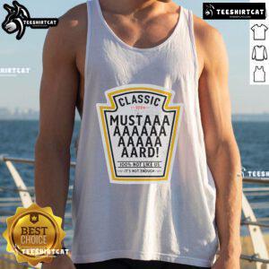 Funny yellow mustard tank top 2024 with '100% Not Like Us, It's Not Enough' slogan for a humorous summer look.