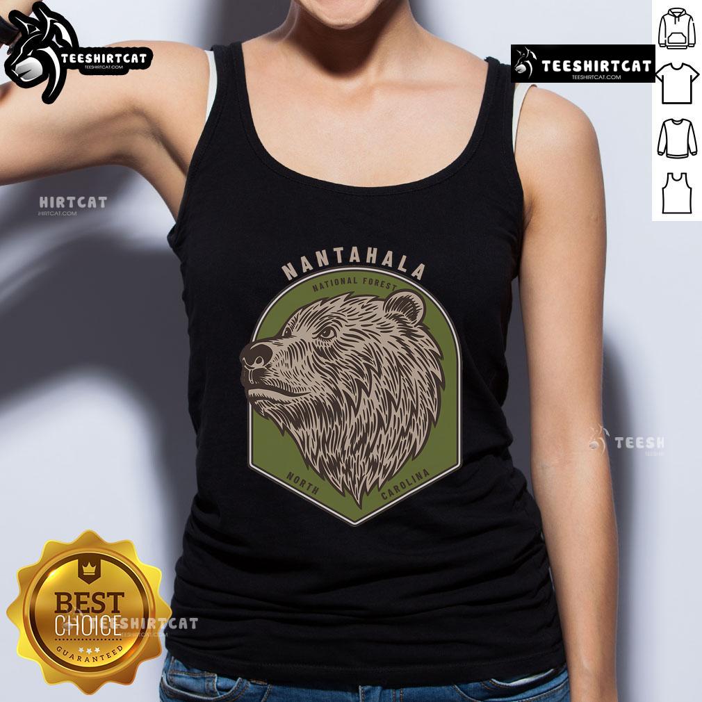 Good Nantahala National Forest North Carolina Mountains bear tank top featuring a scenic mountain backdrop.
