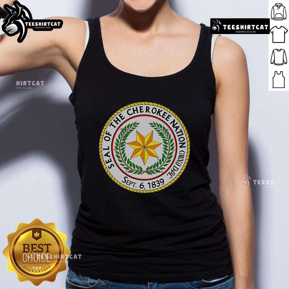 Good Seal of the Cherokee Nation tank top featuring Native American design, showcasing cultural pride and heritage.