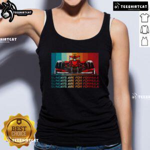 Good Sundays are for Formula Racing lovers: motorsports tank top featuring fast cars design for racing enthusiasts.